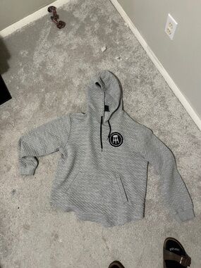 Barstool Quilted Gray Hoodie - Men's Pullover Sweatshirt